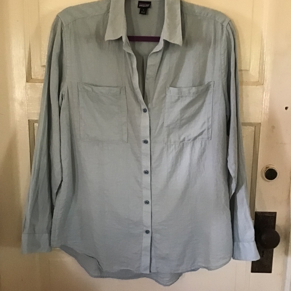 Patagonia Lightweight A/C Button Down Shirt Blue Small EUC